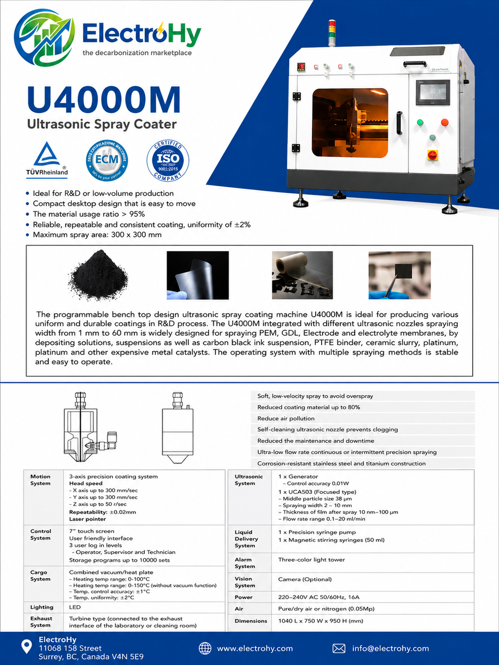 Ultrasonic Spray Coater U4000M